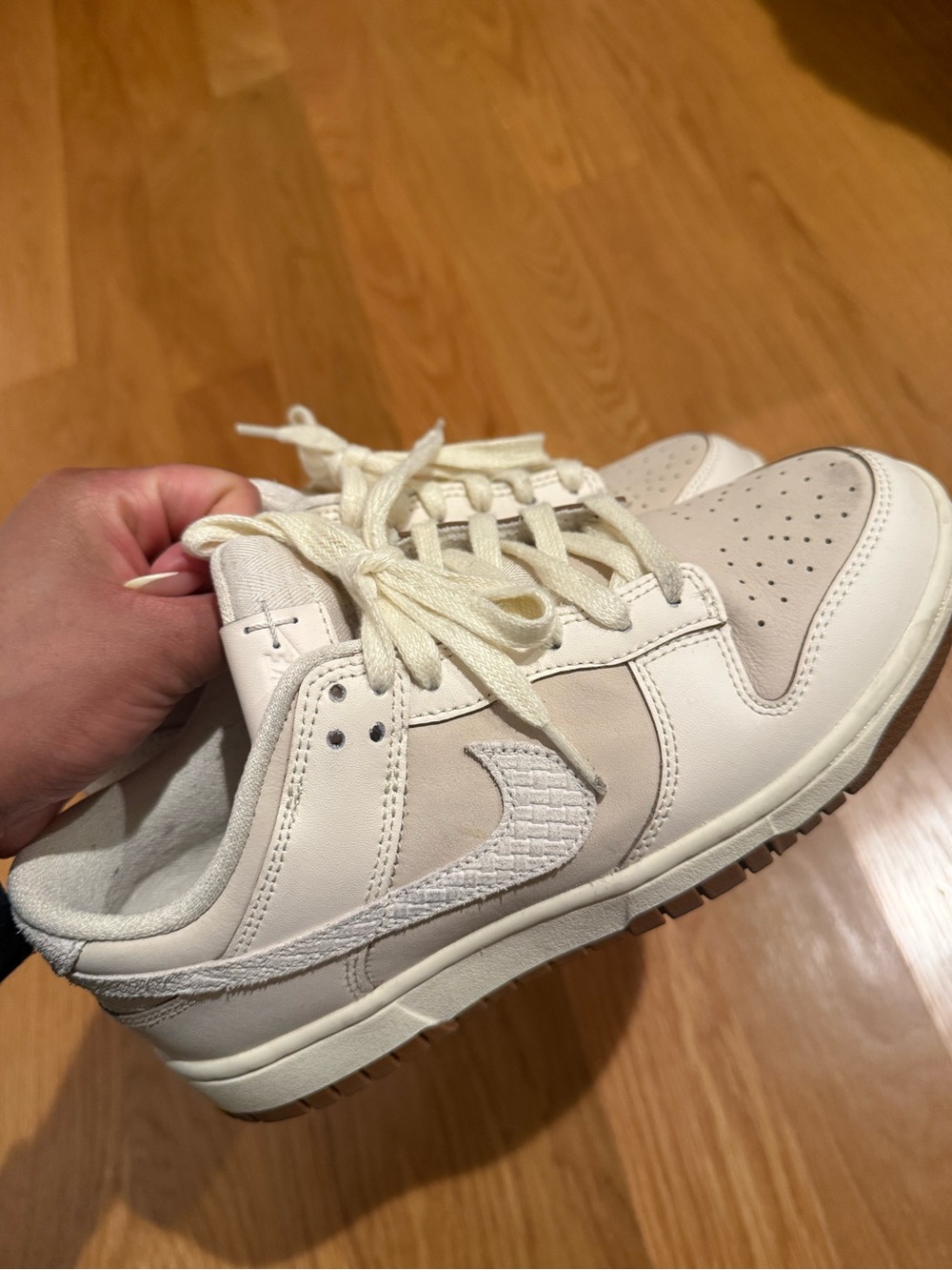 Dunk Low Retro Sneakers in Pearl White, Sail, & Pale Ivory